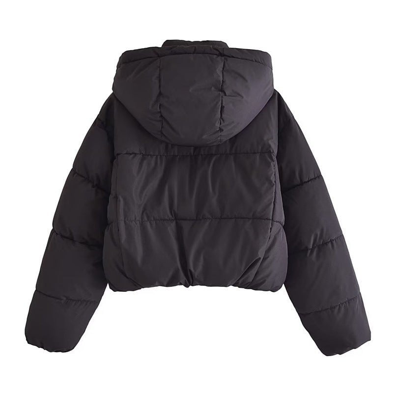 Women’s Winter Hooded Cropped Puffer Jacket