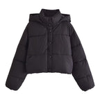 Women’s Winter Hooded Cropped Puffer Jacket