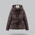 Women’s Winter Hooded Puffer Jacket Belted