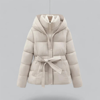 Women’s Winter Hooded Puffer Jacket Belted