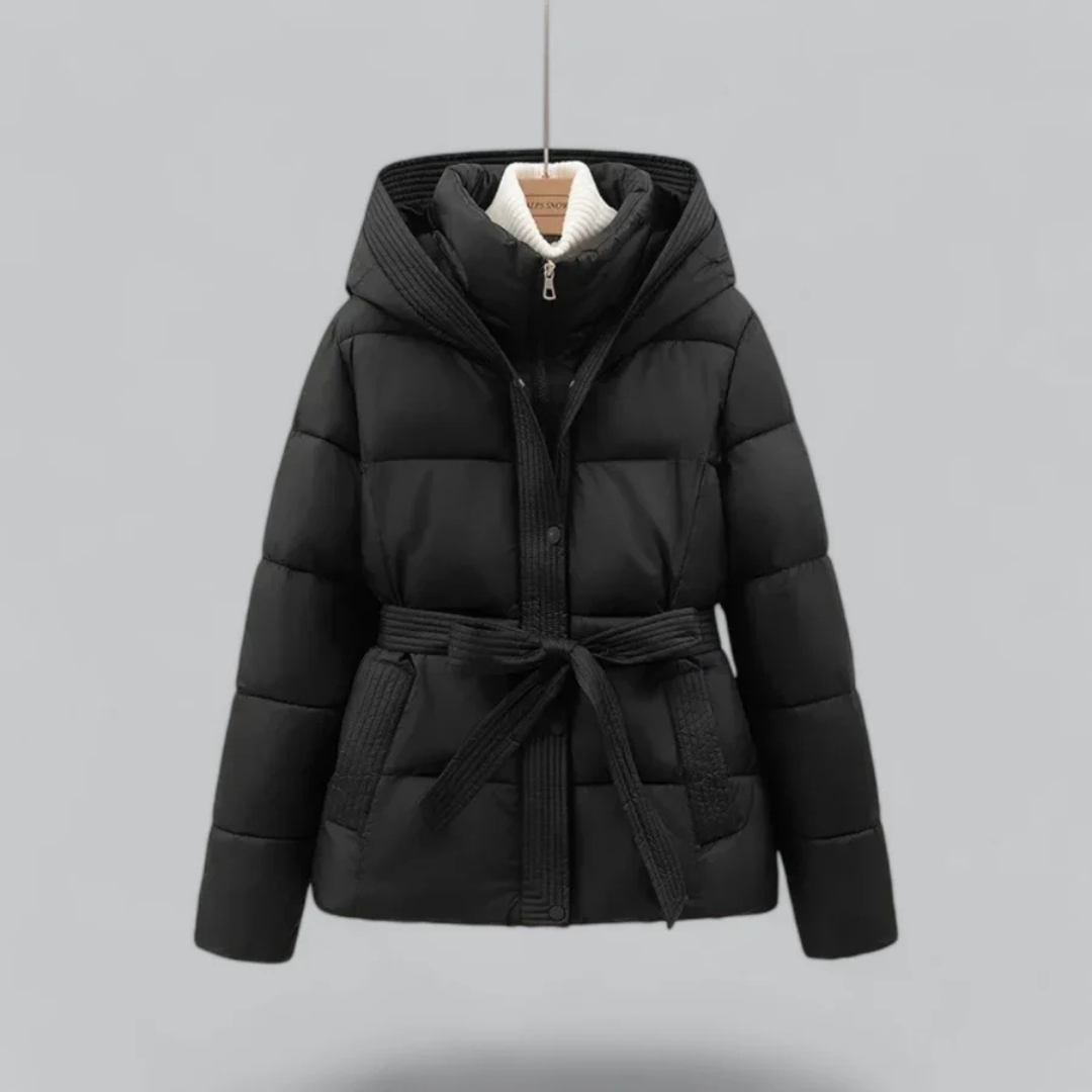 Women’s Winter Hooded Puffer Jacket Belted