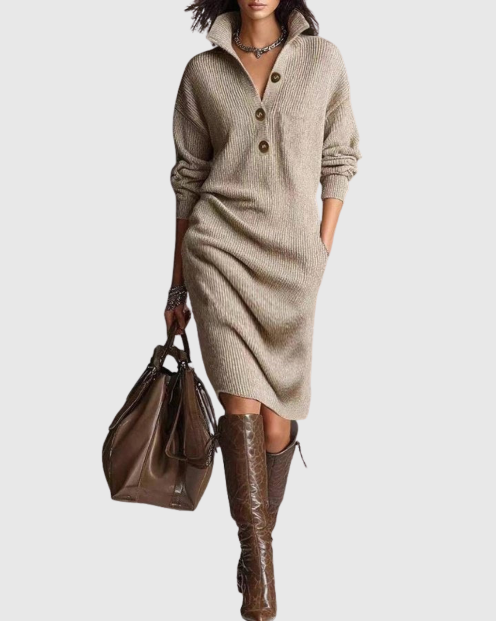 Women’s Winter Knit Midi Dress
