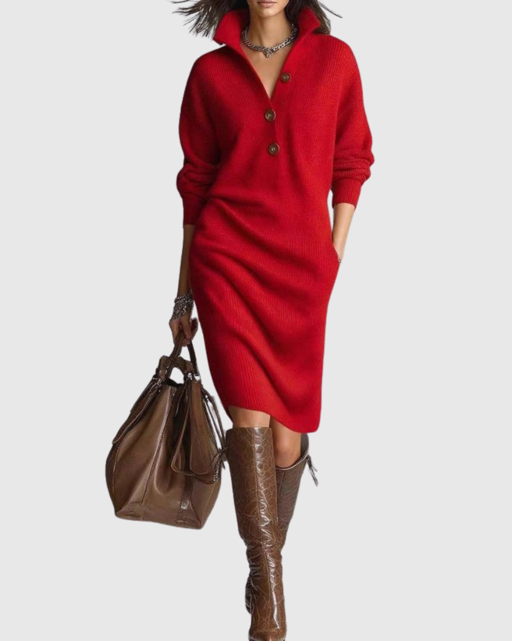 Women’s Winter Knit Midi Dress
