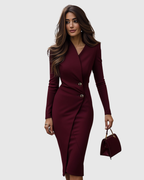 Women’s Wrap Button Midi Dress