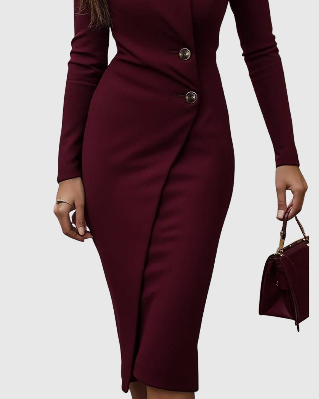 Women’s Wrap Button Midi Dress