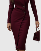 Women’s Wrap Button Midi Dress