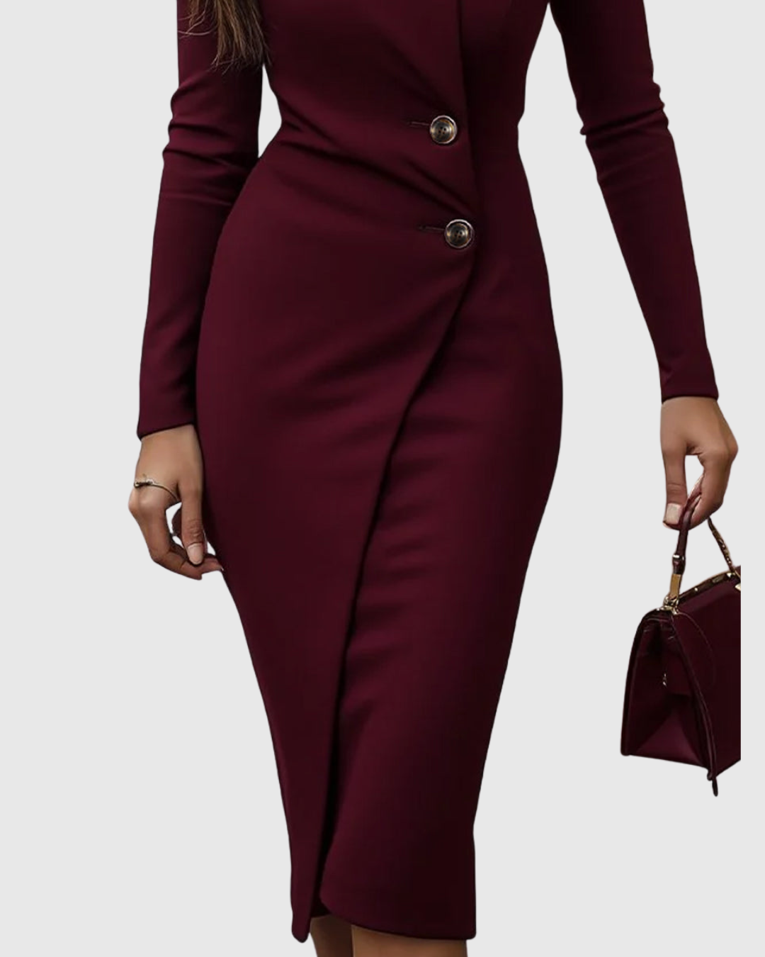 Women’s Wrap Button Midi Dress