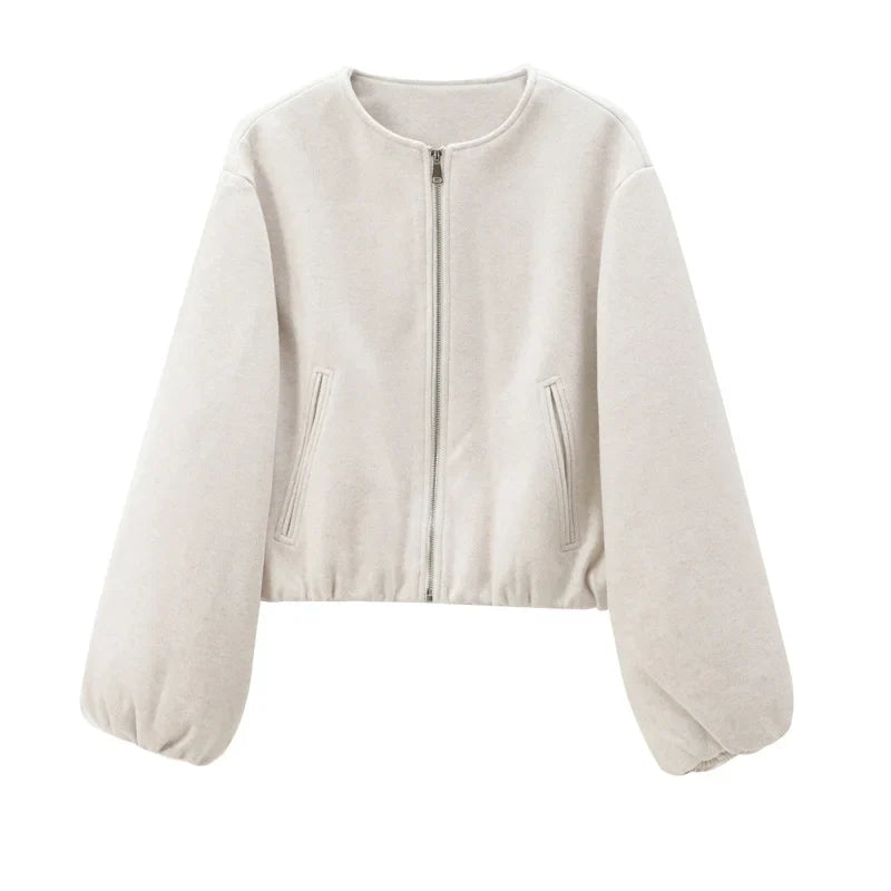 Women’s Zip Up Bomber Jacket Long Sleeve